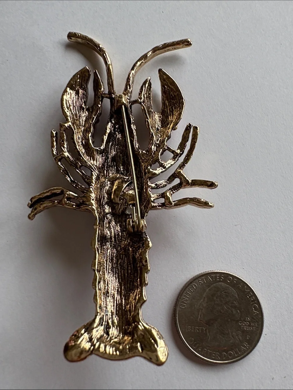 Pink Crystal Lobster Brooch